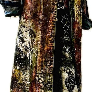 Hand Painted Upcycled Denim Jacket  Women’s M/L Sustainable Streetwear
