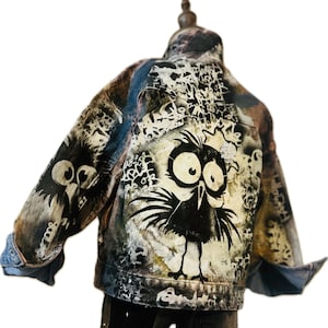 Custom denim jeansjack voor meisjes, maat 3/4