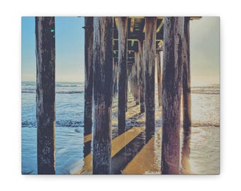 Beach Boardwalk High Quality Canvas Wall Art – Tranquil Sunset Scene with Ocean Views for Coastal Décor
