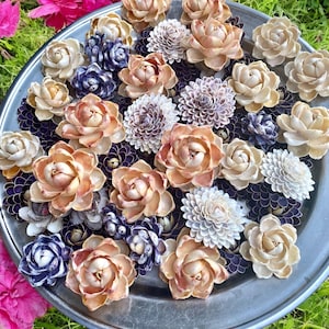 Seashell Flower Bouquet beach wedding decor, Colorful Seashell flower gift for mom, gift for mothers day, handcraft flowers decor