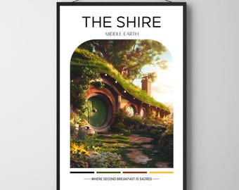 The Shire Poster: Lord of the Rings Travel Print (Digital Download)