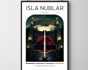 Isla Nublar Travel Poster: Jurassic Park Movie Art (Digital Download)