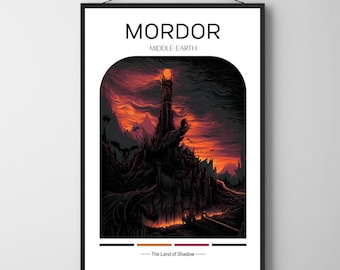 Mordor Travel Poster: Lord of the Rings Movie Art (Digital Download)