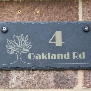 Bespoke slate house number/name plates