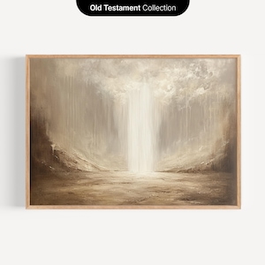 Molnpelare, digital nedladdning av vintage oljemålning, minimalistisk kristen väggkonst, Exodus bibeltryck, Guds vägledning, modern troskonst
