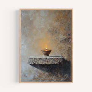 Light of the World, Biblical Oil Lamp DIGITAL DOWNLOAD, Christian Minimalist Art, Rustic Faith Print, Ancient Wall Decor, Jesus Light Print