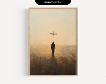 Risen Christ Walks On, DIGITAL DOWNLOAD Easter Morning Light, Vintage Oil Painting, Christian Wall Art, Resurrection Art, He Is Risen Print