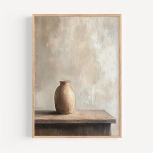Wedding at Cana, Empty Wine Jar DIGITAL DOWNLOAD, Minimalist Oil Painting, Neutral Christian Art, Bible-Inspired Wall Art, Faith-Based Decor