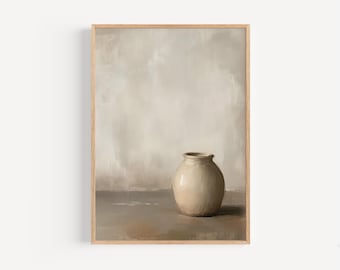 Water to Wine Painting, Digital Download, Wedding at Cana Print, Christian Wall Art, Minimalist Bible Art, Clay Jar Art, Oil Painting Print