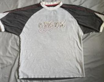 Vintage Azzure Shirt Mens XL Gray Black Embroidered Y2K Streetwear Colorblock Cotton Short Sleeve 90s 2000s Hip Hop Urban Skater Tee