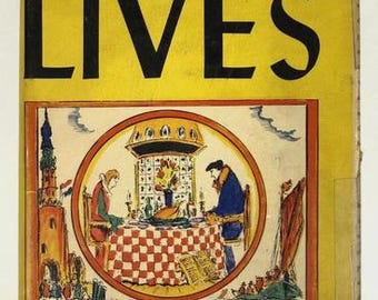 Van Loons Lives 1942 Hardcover with Dust Jacket Hendrik Willem Van Loon Third Printing WWII Buy War Bonds Back Panel Illustrated Book
