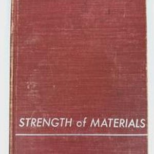 May include: A hardcover book with a textured dark red cover. The title STRENGTH of MATERIALS is printed in white capital letters on the front cover, positioned above a thin horizontal white line that spans the width of the book cover.