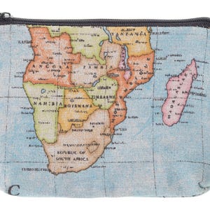 Bolsa de cosméticos cuadrada para artículos pequeños hecha a mano GAWKA mapa del mundo