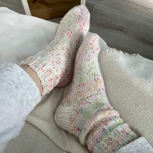 Warm knitted socks, Multicolored socks, Wool socks, hand knitted,  Colorful hand knitted socks, Knitted socks for women, Handmade socks