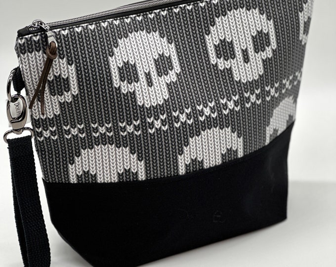 Extra large project bag - Skull Sweater (black)