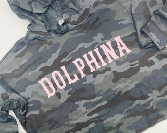 Cropped Camo hoodie - DOLPHINA