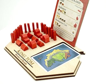 SET of 4/6 players - Catan Organizer: Wooden Settlement Component Holder
