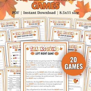 Thanksgiving Games Bundle, Thanksgiving Party Games, Thanksgiving Games for Adults Kids, Thanksgiving Game Printable, Friendsgiving games
