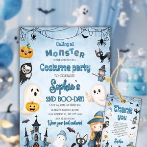 Kids Halloween Party Invitation Calling All Monsters Invitation, Editable Halloween Birthday Party Invitation Template, Halloween Invitation