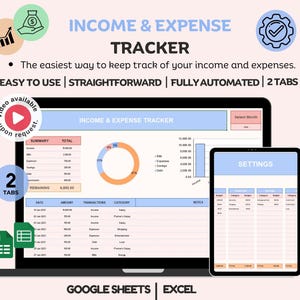 Income and Expense Tracker Spreadsheet, Personal Financial Planner Excel Spreadsheet Monthly Expense Tracker Google Sheets Template Finance