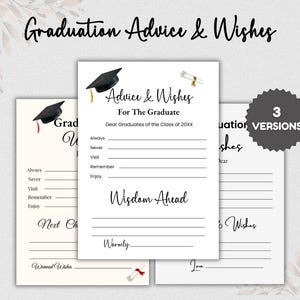 Editable Graduation Advice & Wishes, Graduation Advice Cards, Custom Grad Party Signage, Graduation Party Sign, Graduation Decorations 2025