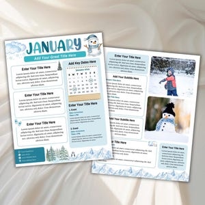 Monthly Newsletter Canva Template, HOA Community Newsletter (Digital Download) image 2