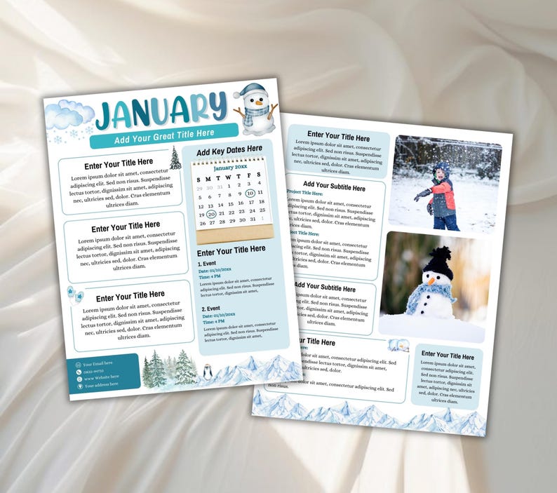 Monthly Newsletter Canva Template, HOA Community Newsletter (Digital Download) image 2