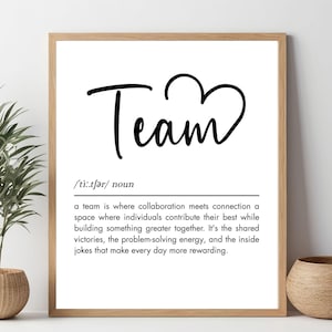 Team Definition Wall Art, Printable Digital Work Bestie, Leaving gift for Work Colleague, Farewell Gift for Coworker, Team Appreciation gift