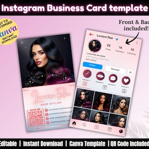 Business Card Template Design, Instagram Business Card, Digital Business Card, Beauty Templates, Pink Business Cards, Social Media Template
