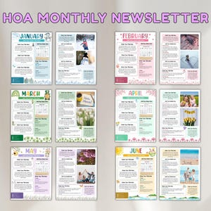 Monthly Newsletter Canva Template, HOA Community Newsletter (Digital Download) image 4