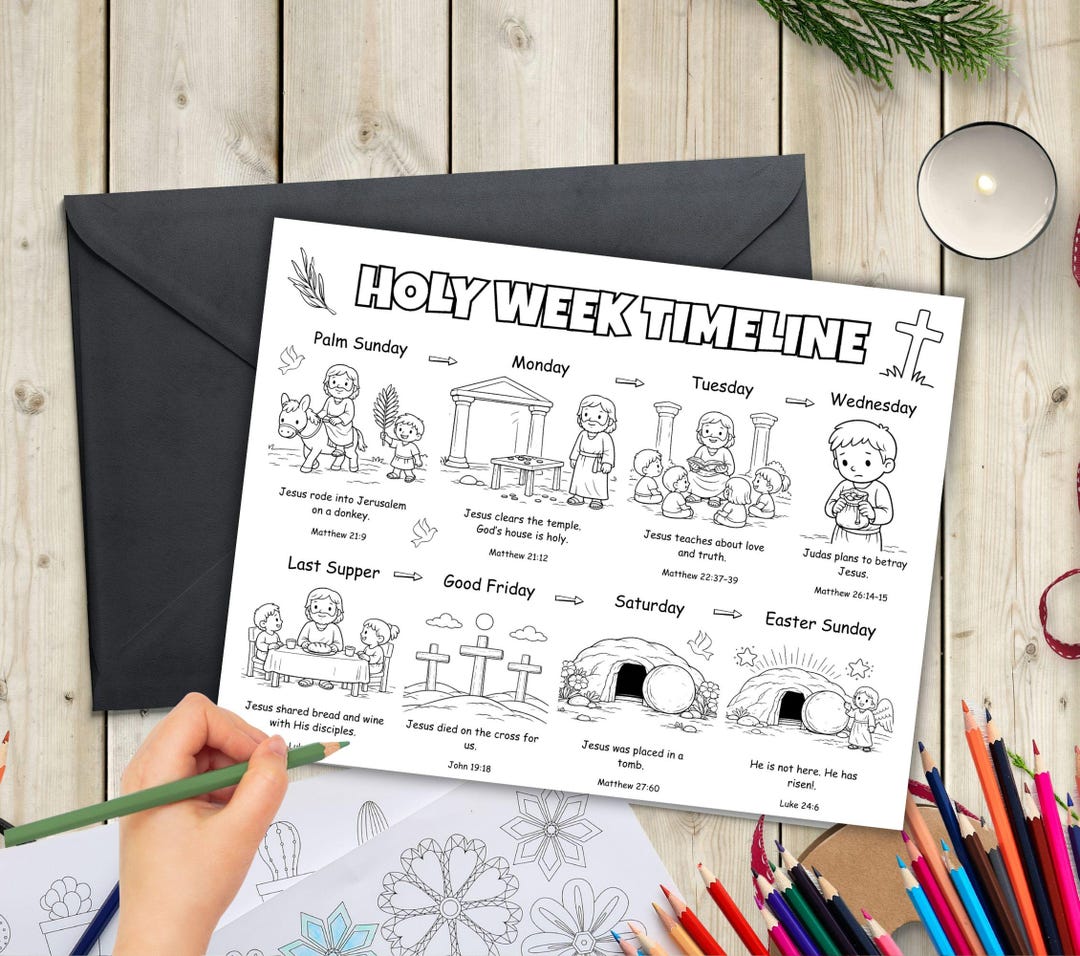 Holy Week Kids Coloring Craft Activities for Easter Fun Printable ...