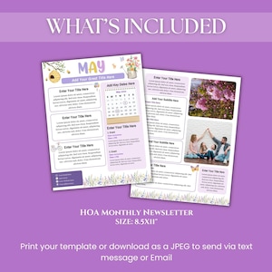 Monthly Newsletter Canva Template, HOA Community Newsletter (Digital Download) image 6