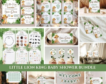 Lion King Baby Shower Invitation Bundle, Jungle Theme (Digital Download)