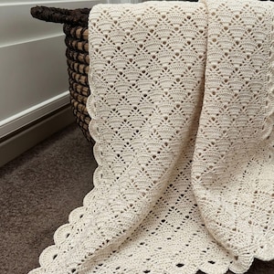 Shell Heirloom Crochet Baby Blanket Pattern, Beginner Friendly (PDF Download)