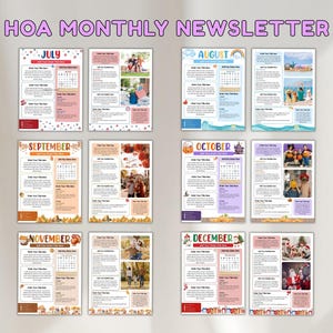 Monthly Newsletter Canva Template, HOA Community Newsletter (Digital Download) image 5