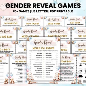 Gender Reveal Games Bundle Printable, Gender Reveal Games, Gender Reveal Party Games, Blue Pink Gender Reveal, Gender Reveal Ideas