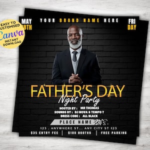Father&#39;s Day Invitation Flyer, Best Dad Event Flyer, Father&#39;s Day Party Flyer, Party Flyer Template, Social Media Flyer Template