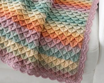 Dragon Scales Crochet Blanket Pattern, Easy crochet Blanket Pattern (PDF Pattern)