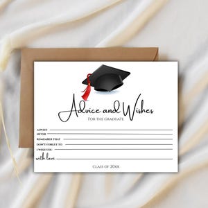 Graduation Advice & Wishes Printable, Graduation Advice Cards, Custom Grad Party Signage, Graduation Party Sign, Graduation Decorations 2025
