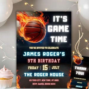 Editable Basketball Birthday Invitation, Sports Birthday Invitation, Sports Party invite, Sports Game Digital Invite, Sports Theme Invite
