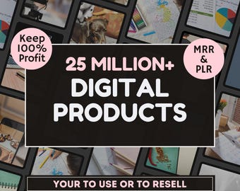 25 Million+ Ultimate PLR MRR Bundle Ideal for Passive Income, Plr Mrr Digital Products, Master Resell Rights, All our PLR Digital Products
