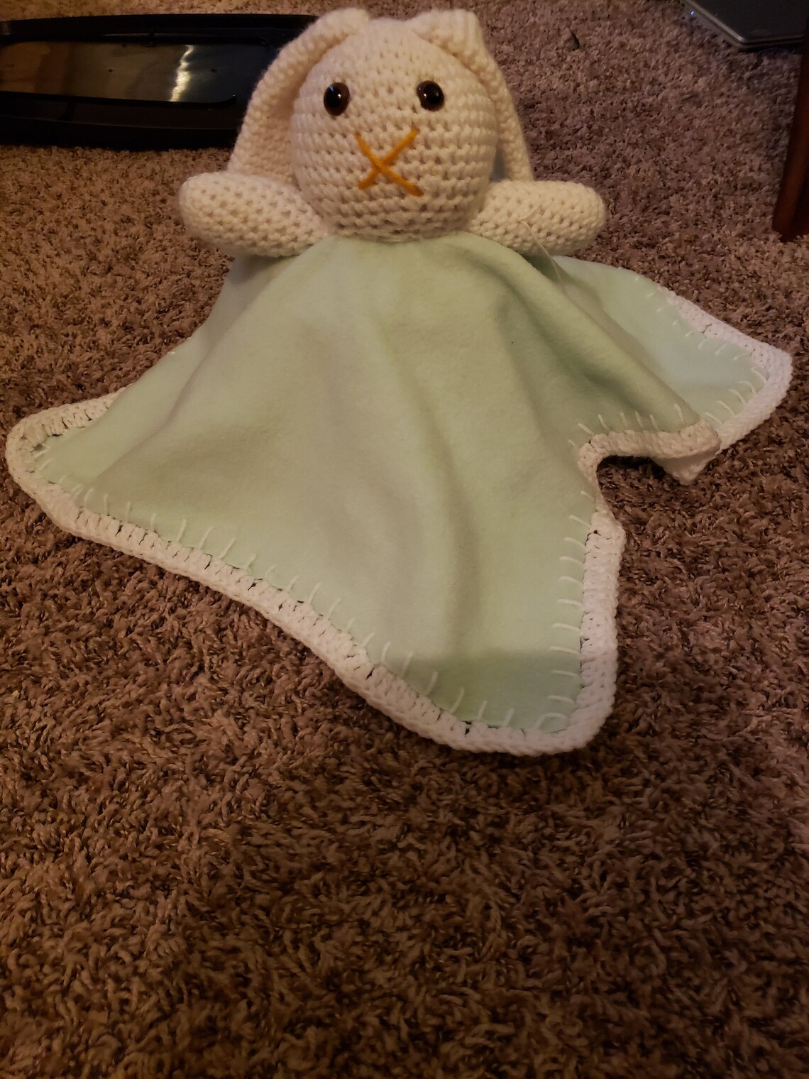 Crocheted bunny blanket buddy Etsy