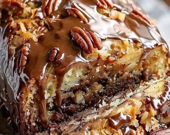Mouth-Watering German Chocolate Pecan Pound Cake | German Chocolate Cake Recipe | Gourmet Dessert Recipe | Homemade Pound Cake