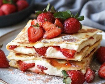 Strawberry Cheesecake Quesadillas | Gourmet Dessert Recipe | Cheesecake Quesadilla Recipe | Homemade Dessert | Strawberry Treat