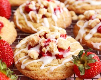 Strawberry Shortcake Cookie | Gourmet Cookie Recipe | Homemade Strawberry Dessert | Bakery-Style Stuffed Cookie | Holiday Baking Treat