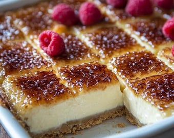 Crème Brûlée Cheesecake Bars | Cheesecake Bar Recipe | Gourmet Dessert Recipe | Homemade Crème Brûlée | Cheesecake Squares