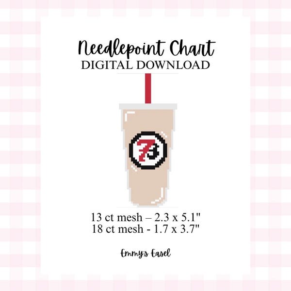 7B Iced Coffee - Schema digitale per ricamo a punto croce (PDF digitale) Download immediato