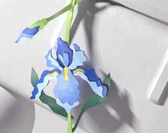 Flowers series - Leather Bag Charm/KeyChain -  Gift for her