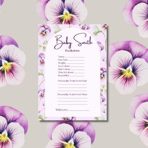 February Violet Birth Flower Baby Shower Game Bundle