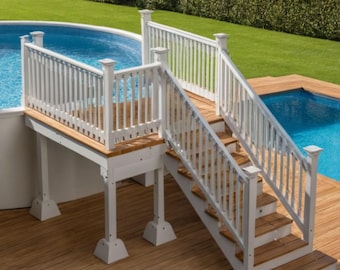 DIY Pool Deck Plan | Modern Above Ground Pool Design (PDF Download)